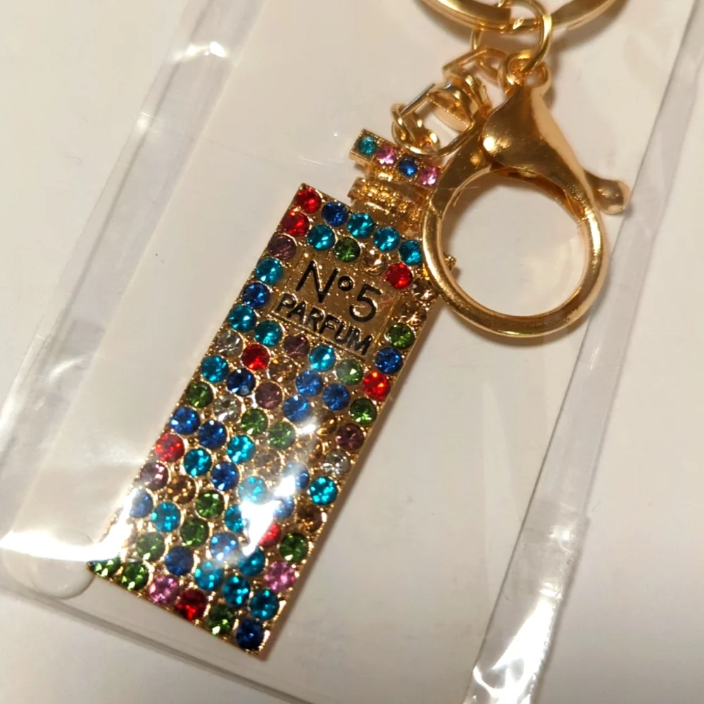 No 5 Parfum Jeweled key Chain Bag Charm